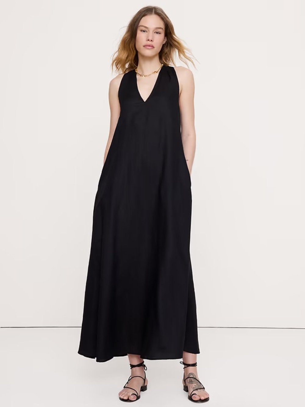 Banana Republic Linen Halter Maxi Midi Dress